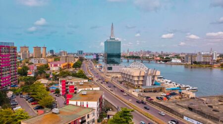 View of road in Lagos, Nigeria