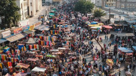 Crowd at a market